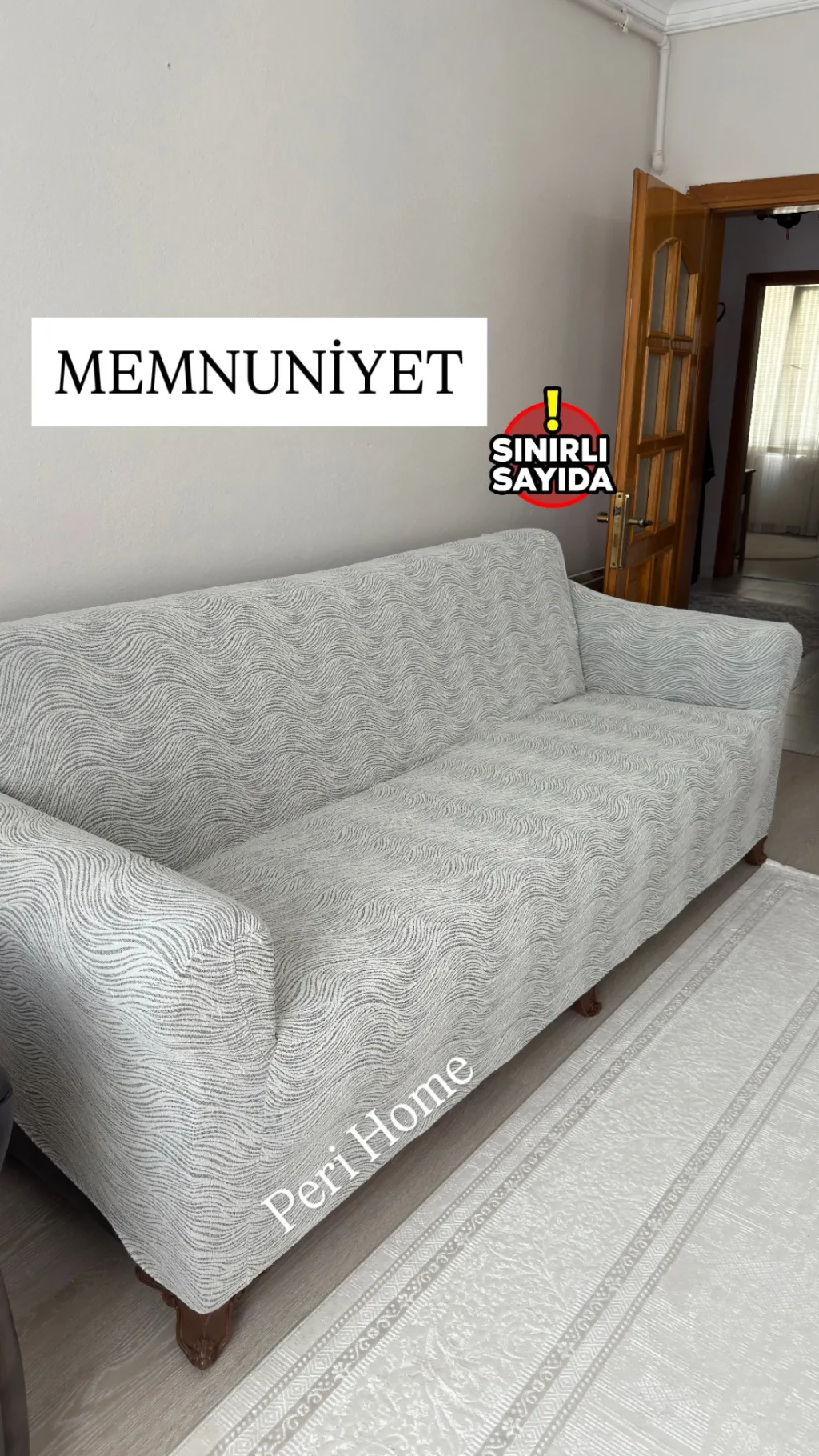 Taş Gri Su Yolu Koltuk Örtüsü