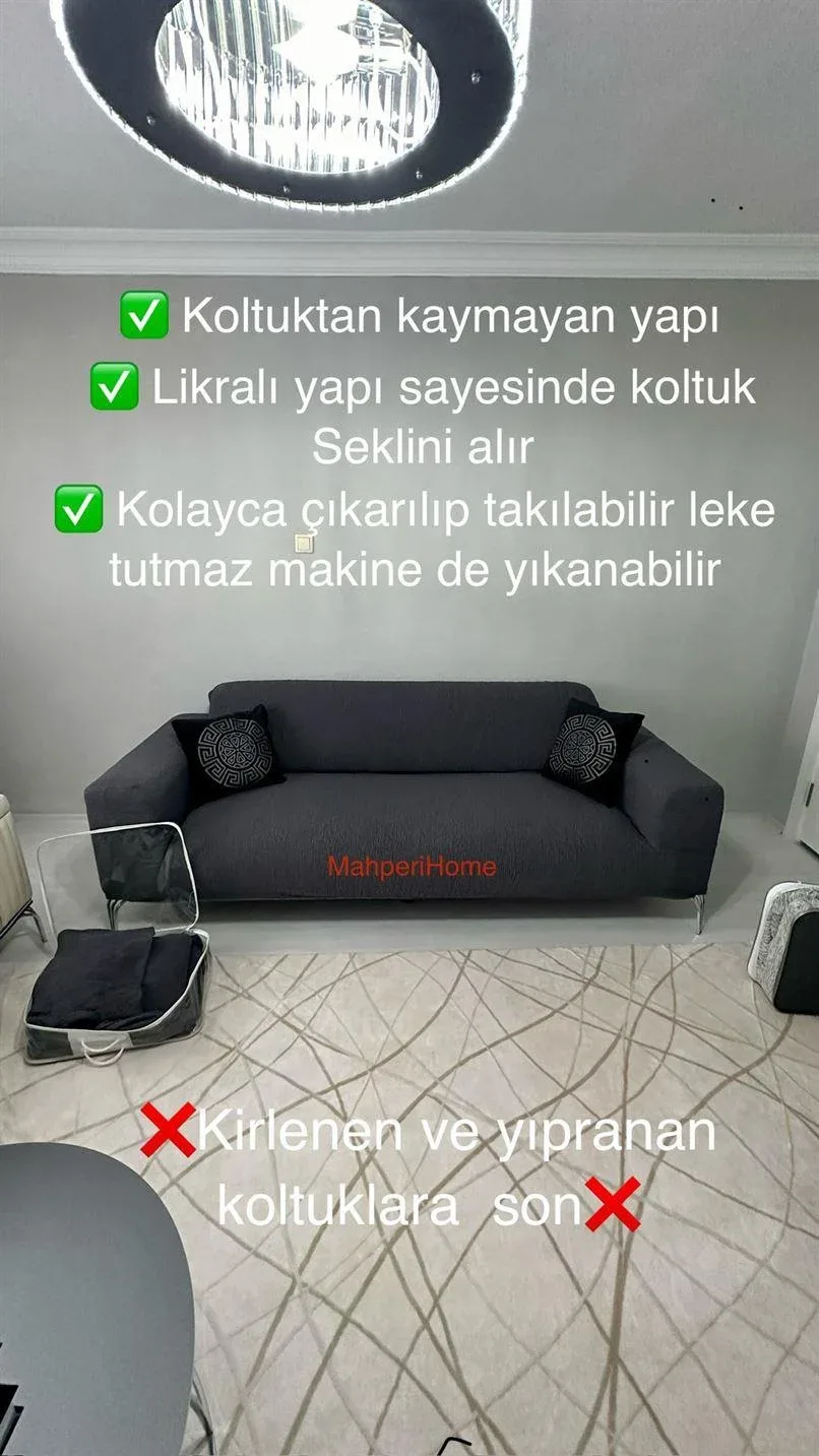 Antrasit - Kalın Jakar Koltuk Örtüsü